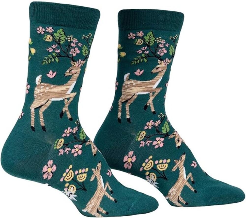 Sock It To Me Spring Awakening Crew Sock Reindeer Reinforced W5-10 M3.5-8.5 NWT